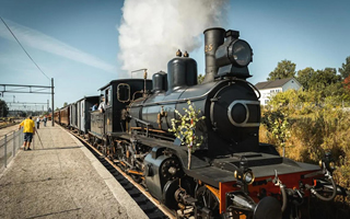Oude stoomtrein bij de Kroderbanen