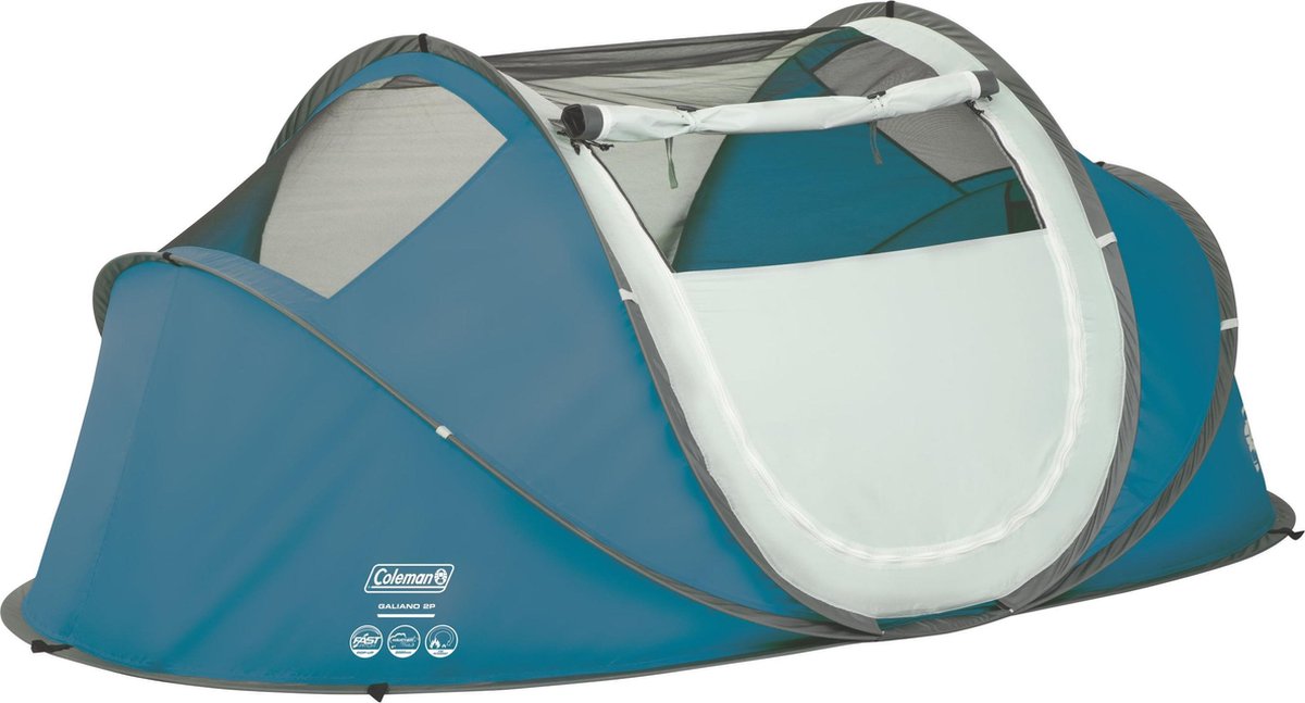 Coleman Galiano 2 Pop-up tent - tent 2 persoons - handige pop up tent - Blauw/Wit