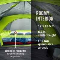 Coleman Skydome tent met schermruimte & 5 minuten opstelling, weerbestendige 4/6/8 persoonstent met afgeschermde veranda, inclusief regenvlieg en draagtas, gemaakt van PFAS-vrije materialen