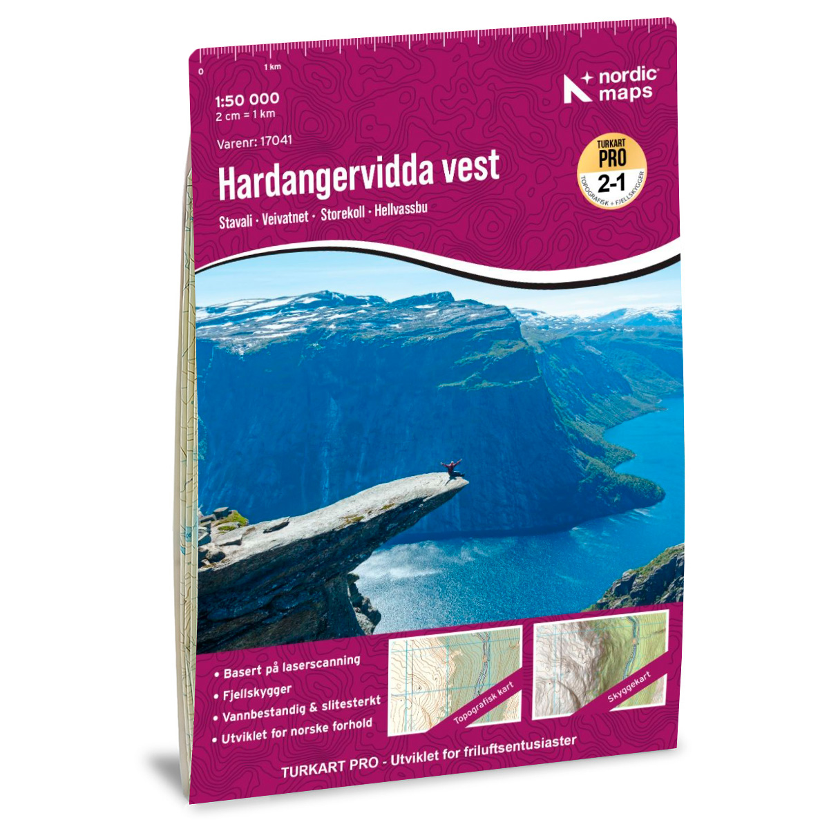 Wandelkaart 17041 Turkart Pro 1:50 000 Hardangervidda Vest | Nordic Ma
