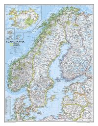 Wandkaart 22072 Scandinavië | 60 x 77 cm | National Geographic